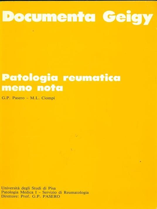 Patologia reumatica meno nota - copertina