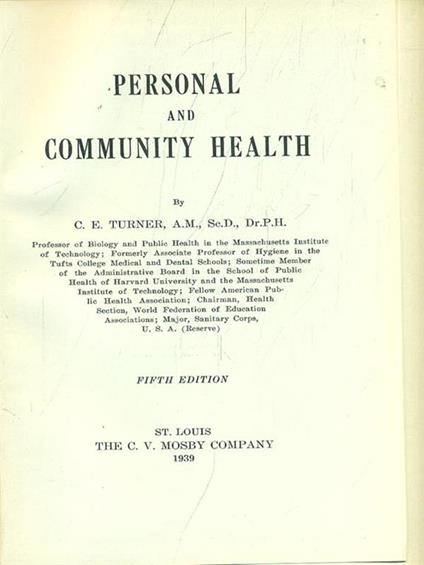 Personal and community health - copertina