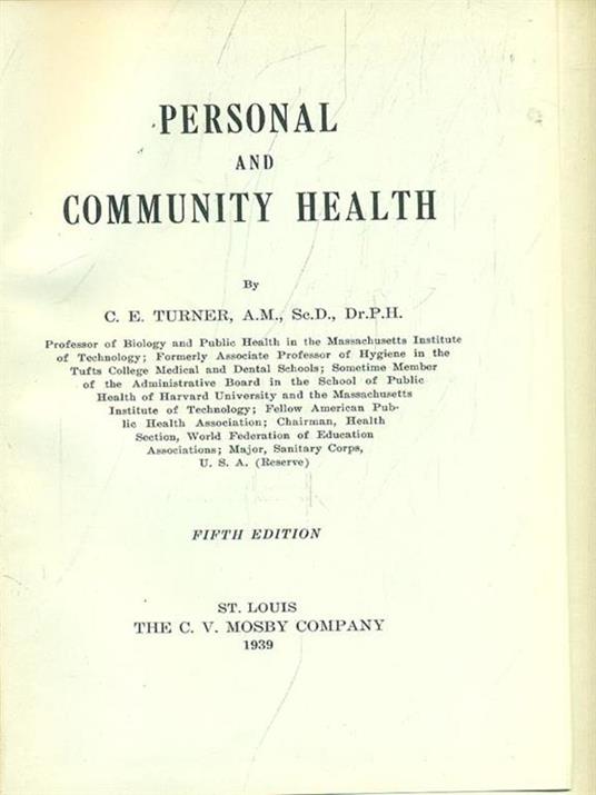 Personal and community health - copertina