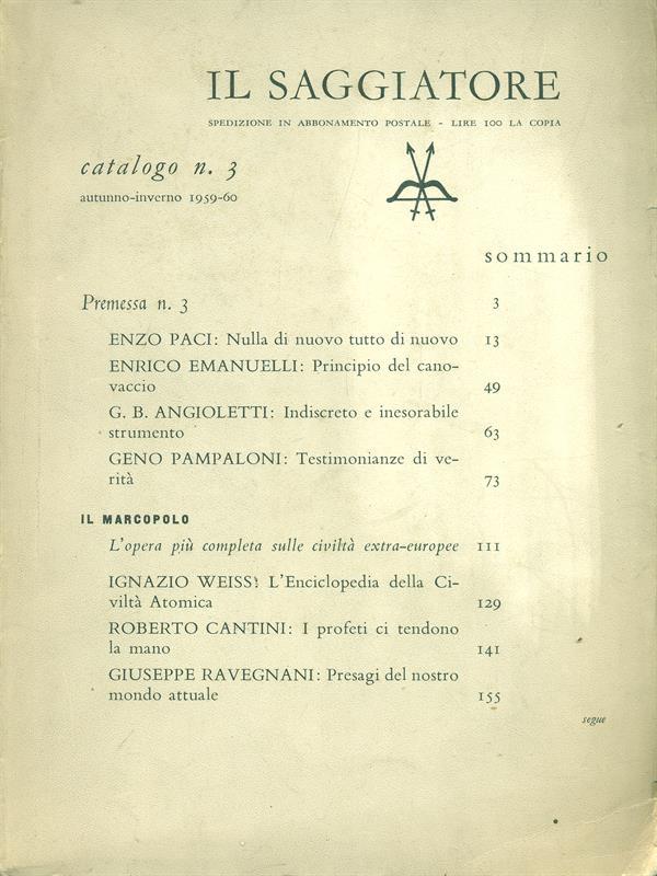 Il saggiatore n. 3-1969/60