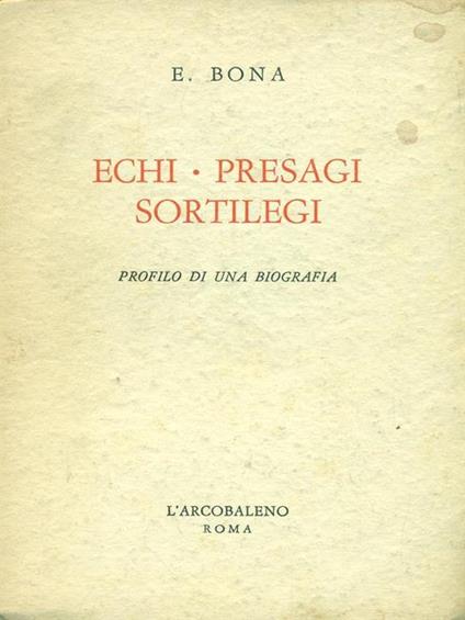 Echi Presagi Sortilegi - copertina