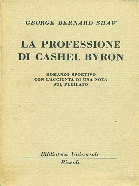 La professione di Cashel Byron - George Bernard Shaw - copertina