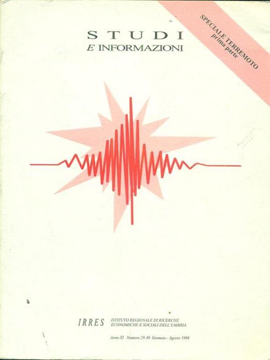 Studi e informazioni XI. 29/30. 1998 - copertina