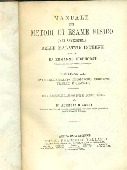 Manuale dei metodi di esame fisicovol 2 - copertina