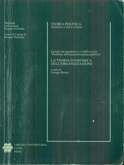 La teoria economica dell'organizzazione - copertina