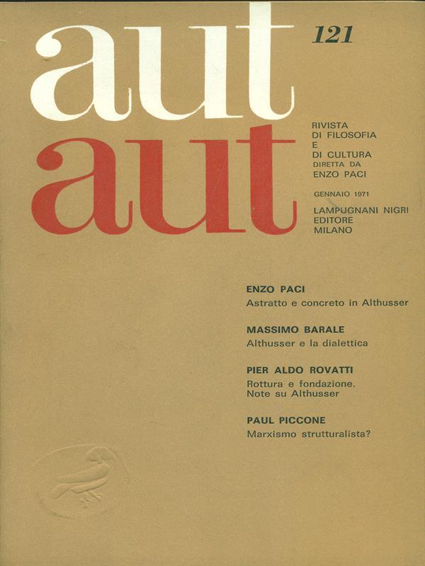 Aut aut n. 121 / gennaio 1971