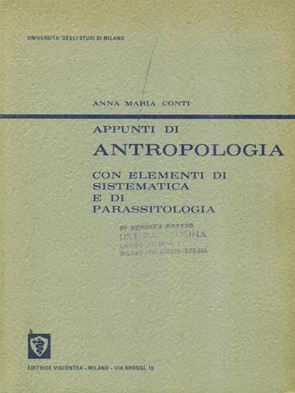 Appunti di antropologia - Anna M. Conti - copertina
