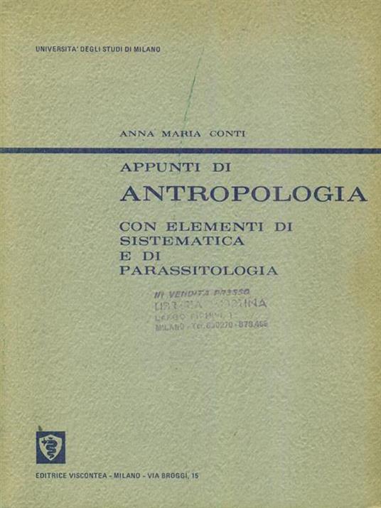 Appunti di antropologia - Anna M. Conti - copertina
