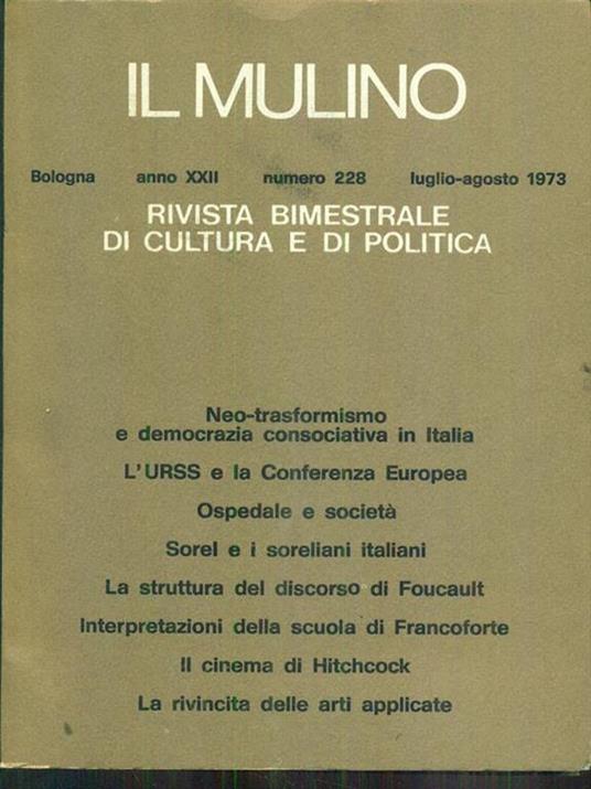 Il Mulino 228 / luglio-agosto 1973 - copertina