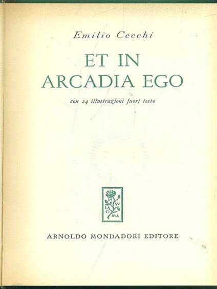 Et in arcadia ego - Emilio Cecchi - copertina