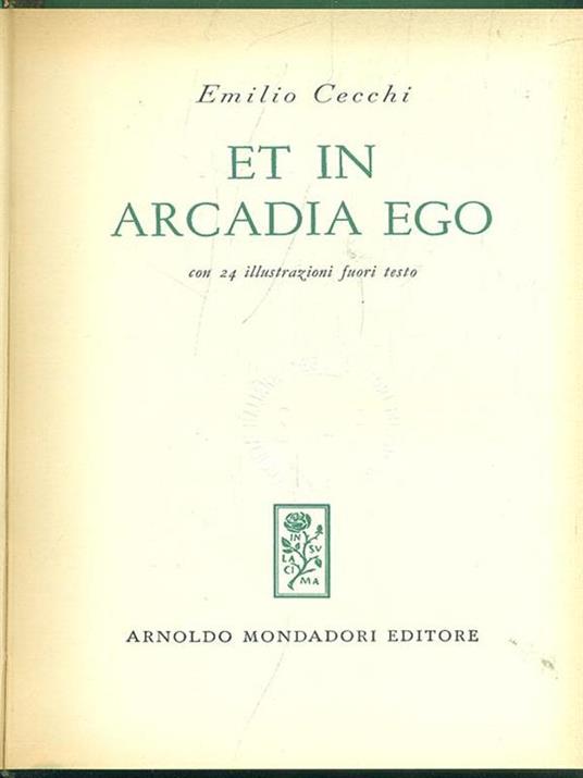 Et in arcadia ego - Emilio Cecchi - copertina