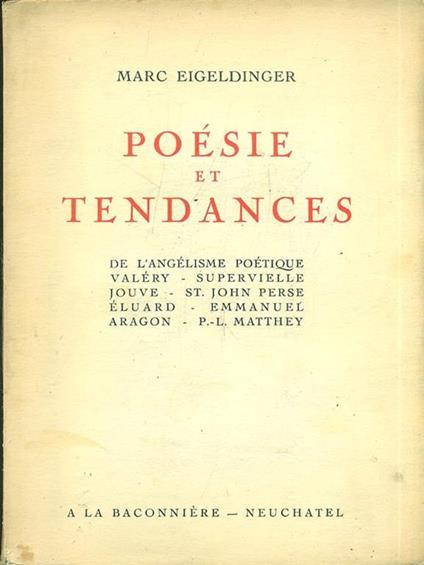 Poesie et tendances - Marc Eigeldinger - copertina