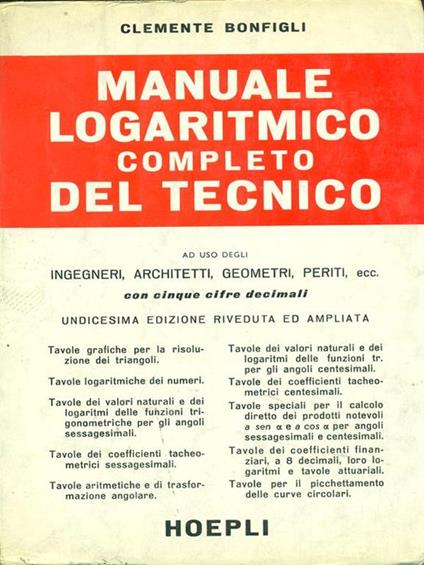 Manuale logaritmico completo del tecnico - copertina
