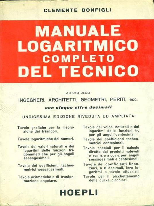Manuale logaritmico completo del tecnico - copertina