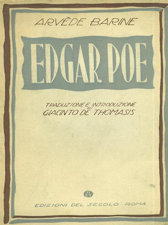 Edgar Poe - Arvede Barine - copertina