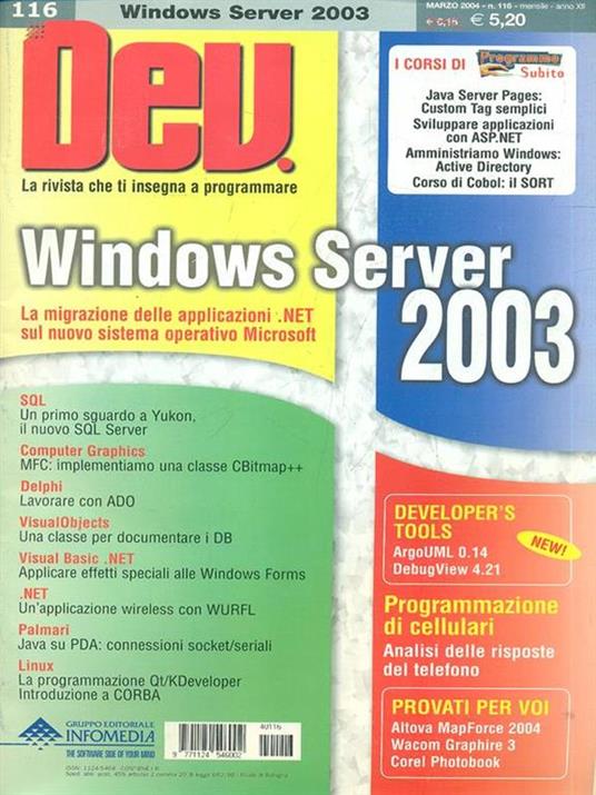 DEV. N. 116/Marzo 2004 - copertina