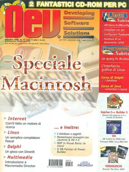 DEV. N. 74/Maggio 2000 - copertina