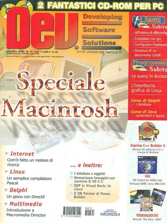 DEV. N. 74/Maggio 2000 - copertina