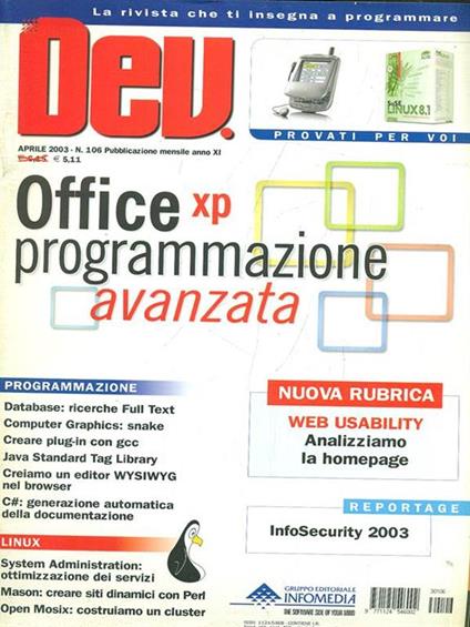 DEV. N. 106 / Aprile 2003 - copertina