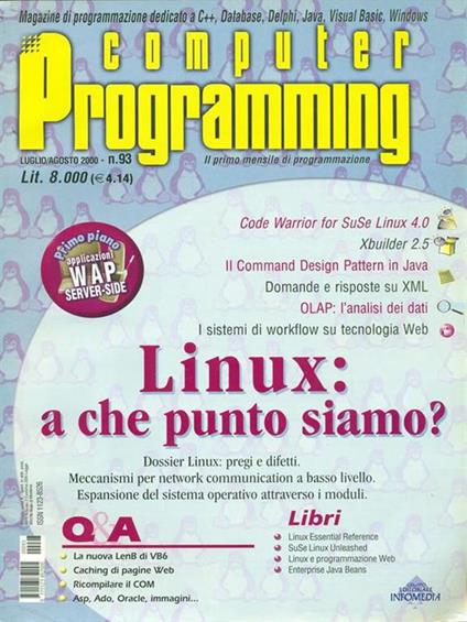 Computer Programming n. 93/luglio-agosto 2000 - copertina