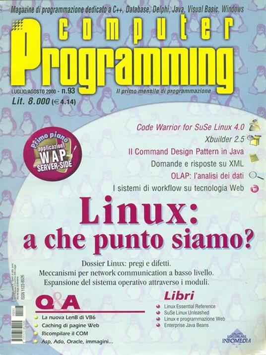 Computer Programming n. 93/luglio-agosto 2000 - copertina