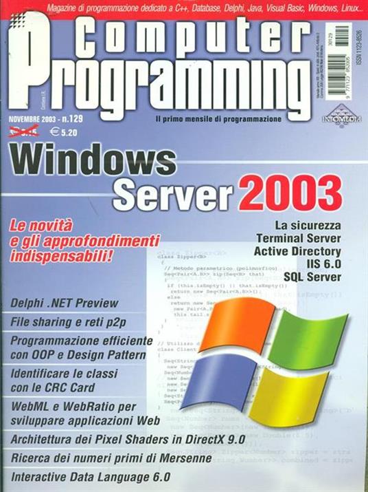 Computer Programming n. 129/novembre 2003 - copertina