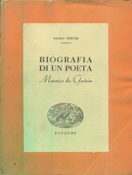 Biografia di un poeta - Paolo Treves - copertina