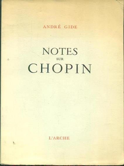 Notes sur Chopin - André Gide - copertina