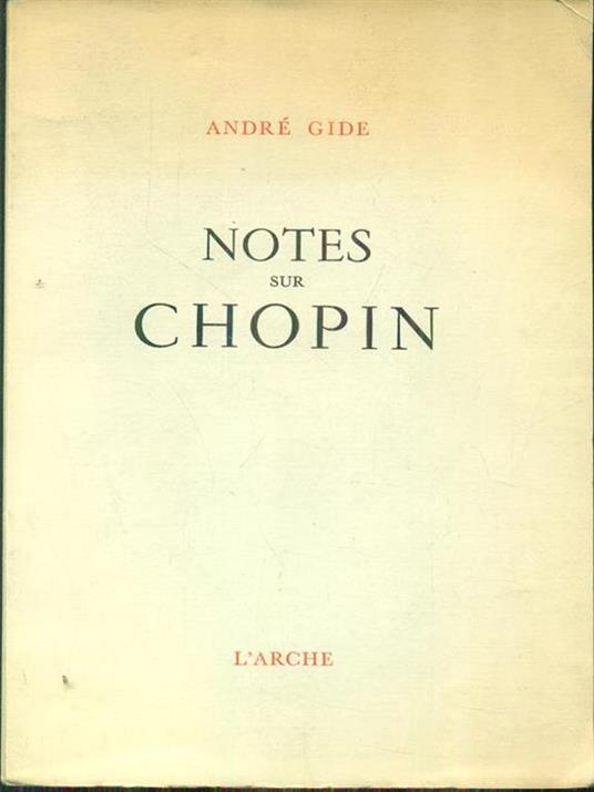 Notes sur Chopin - André Gide - copertina