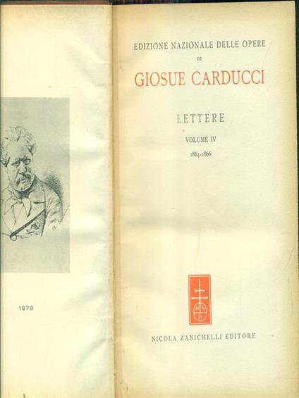 Lettere IV 1864-1866 - Giosuè Carducci - copertina