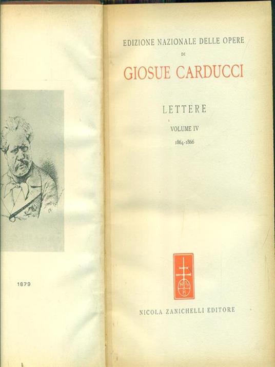 Lettere IV 1864-1866 - Giosuè Carducci - copertina