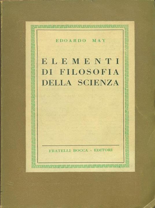 Elementi di filosofia della scienza - Etienne May - copertina