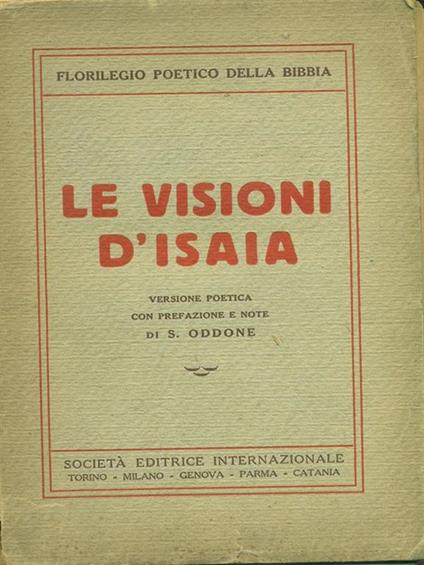 Le visioni d'Isaia - S. Oddone - copertina