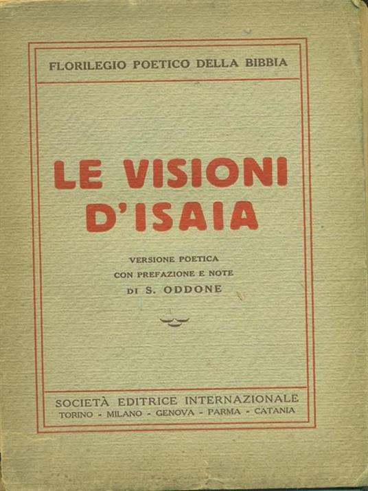 Le visioni d'Isaia - S. Oddone - copertina