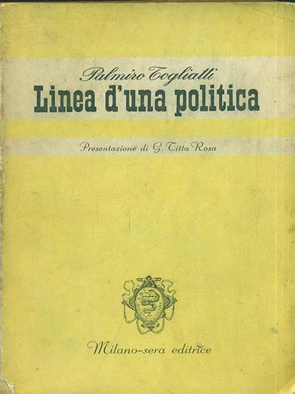 Linea d'una politica - Palmiro Togliatti - copertina