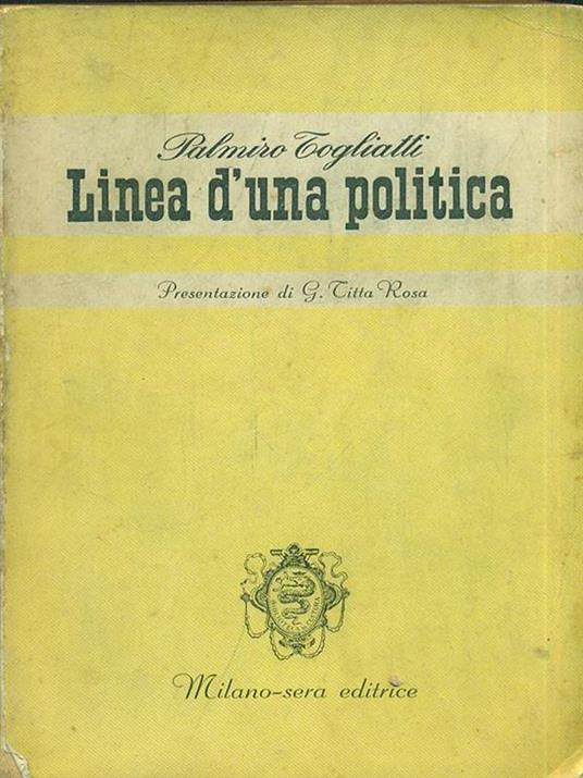 Linea d'una politica - Palmiro Togliatti - copertina