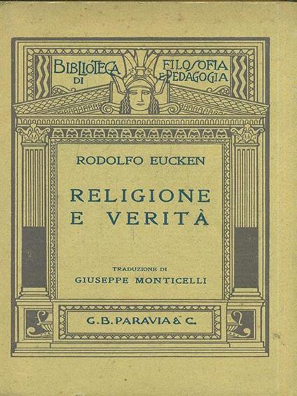 Religione e verità - Rodolfo Eucken - copertina