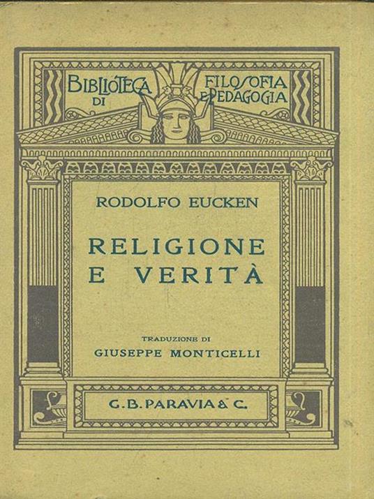 Religione e verità - Rodolfo Eucken - copertina