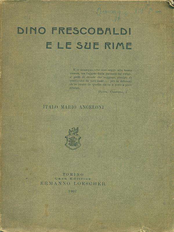 Dino Frescobaldi e le sue rime
