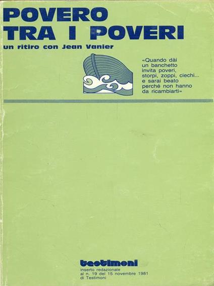 Povero tra i poveri - Jean Vanier - copertina