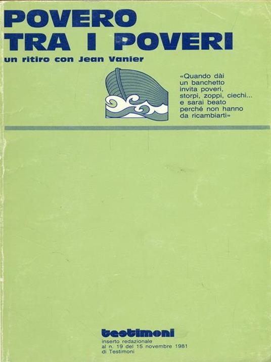 Povero tra i poveri - Jean Vanier - copertina