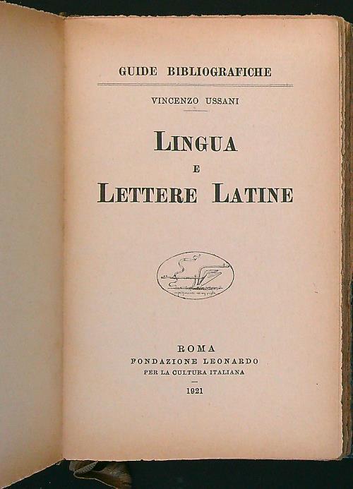Lingua e Lettere Latine