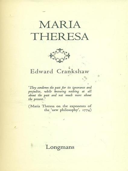 Maria Theresa - Edward Crankshaw - copertina