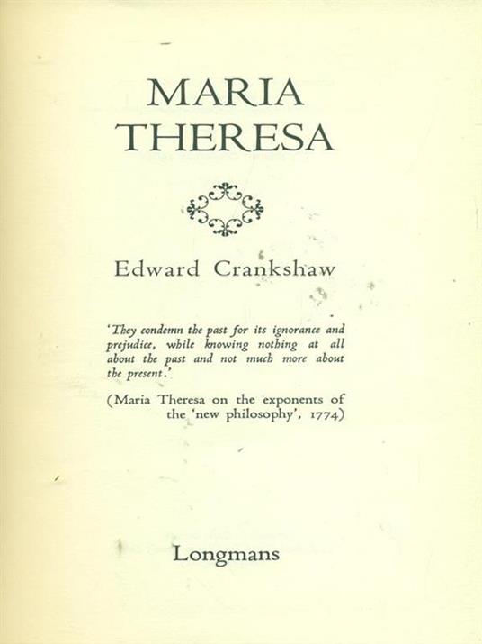 Maria Theresa - Edward Crankshaw - copertina
