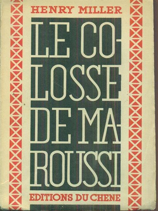 Le colosse de maroussi - Henry Miller - copertina