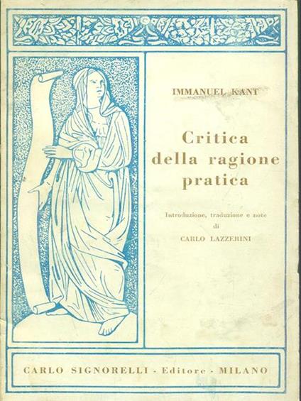 Critica della ragione pratica - Immanuel Kant - copertina