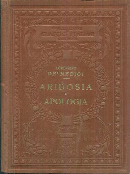 Aridosia-apologia rime e lettere - Lorenzino De Medici - copertina