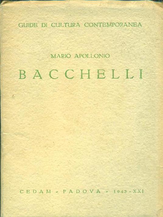 Bacchelli - Mario Apollonio - copertina