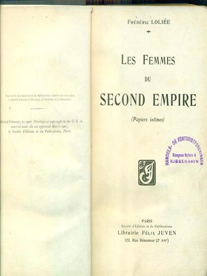 Les femmes du second empire - copertina