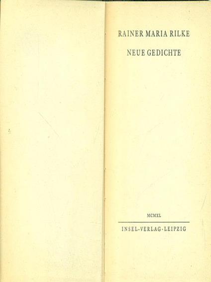 Neue Gedichte - Rainer M. Rilke - copertina